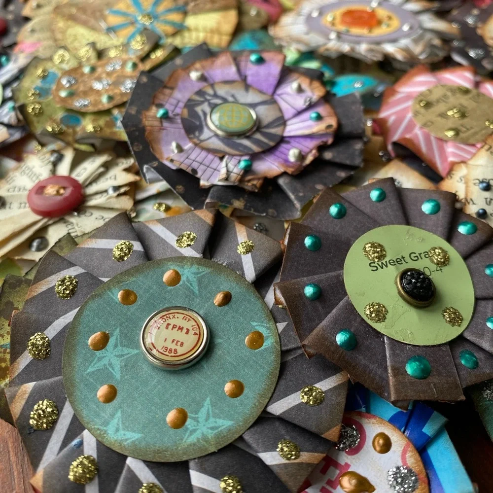 NEW!! Handcrafted Embellished Paper Flowers.